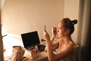 applying makeup